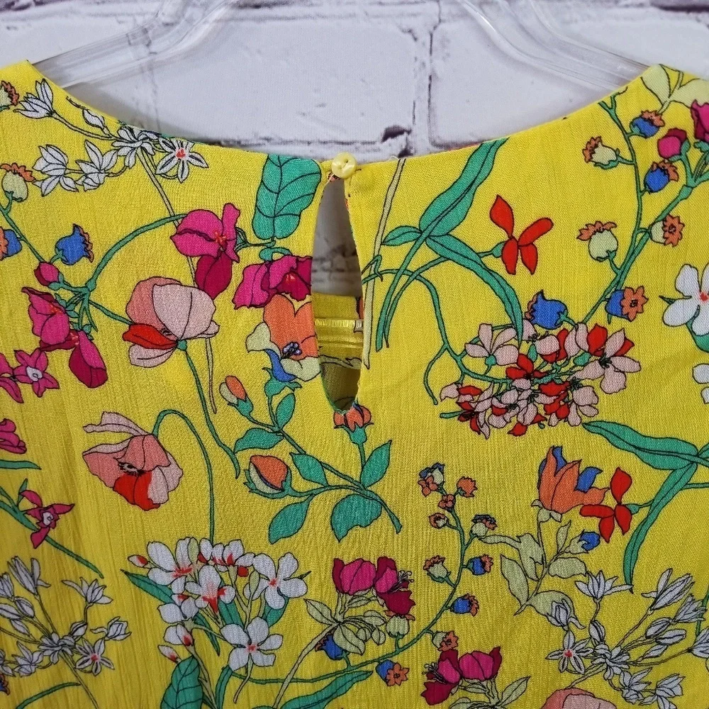 Girls Zara Yellow Floral Spring Dress Size 13/14